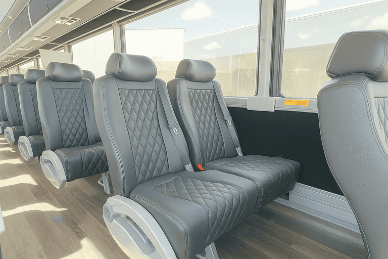 interior of Miami Coach Bus Service charter bus