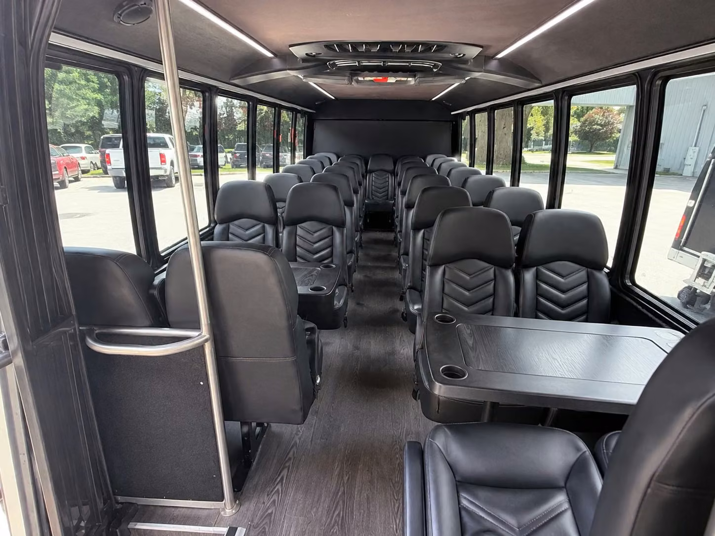 minibuses for smaller prom groups heading out in miami